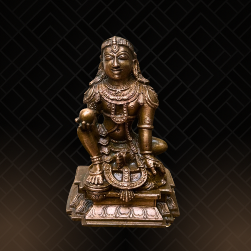 Kaveri -River Goddess Panchaloha Bronze statue – per Shilpa Sastra iconography, handcrafted by lost wax casting – Front view