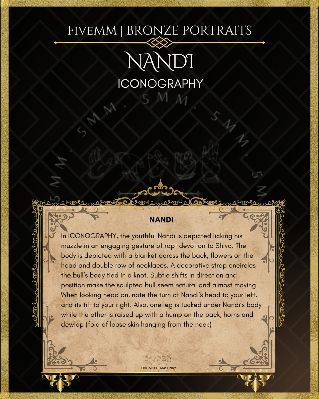 Nandi Panchaloha Bronze statue – per Shilpa Sastra iconography, handcrafted by lost wax casting – Iconographic description