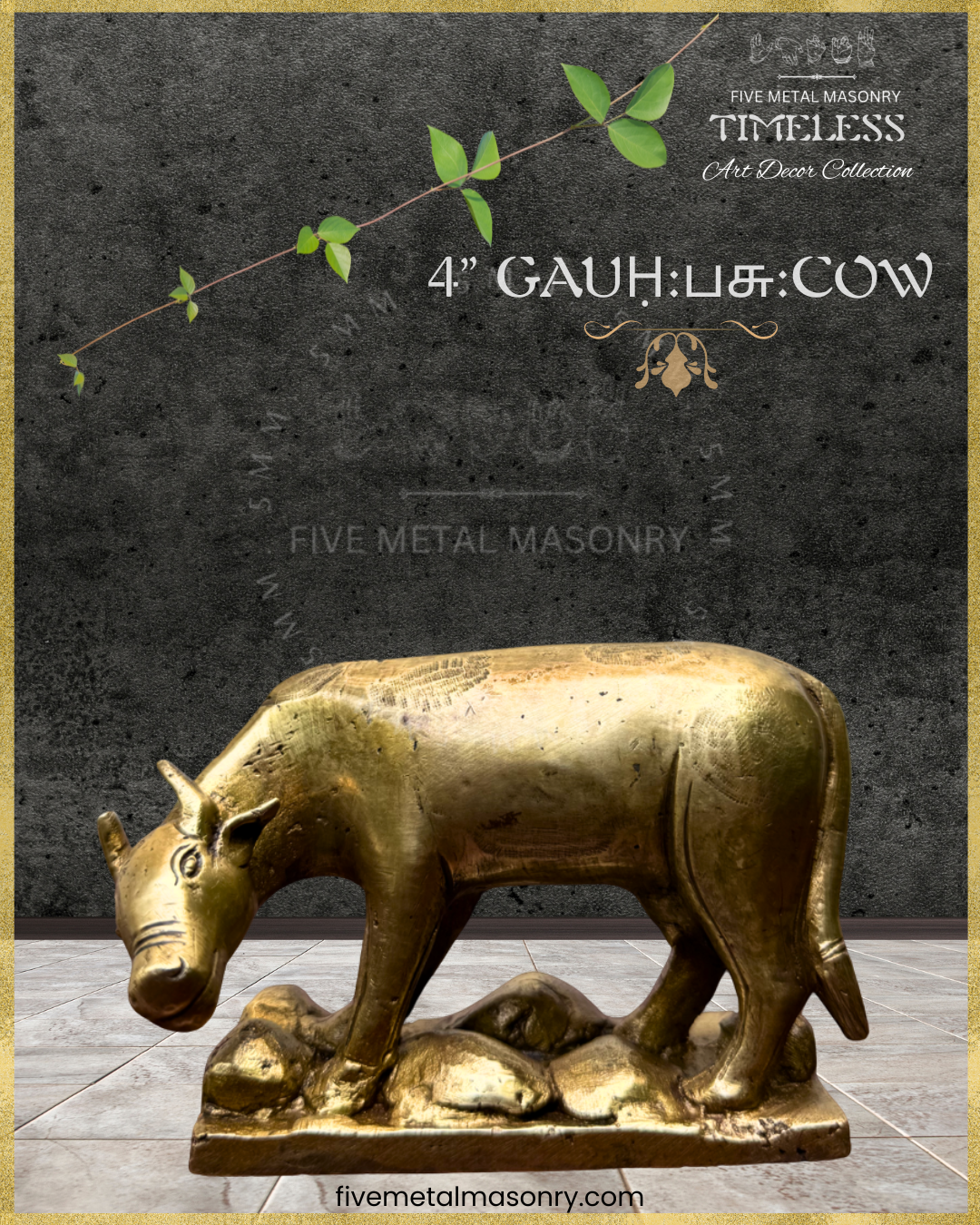 Cow-Bronze statue – Timeless Collection -Handcrafted lost wax casting – Front view