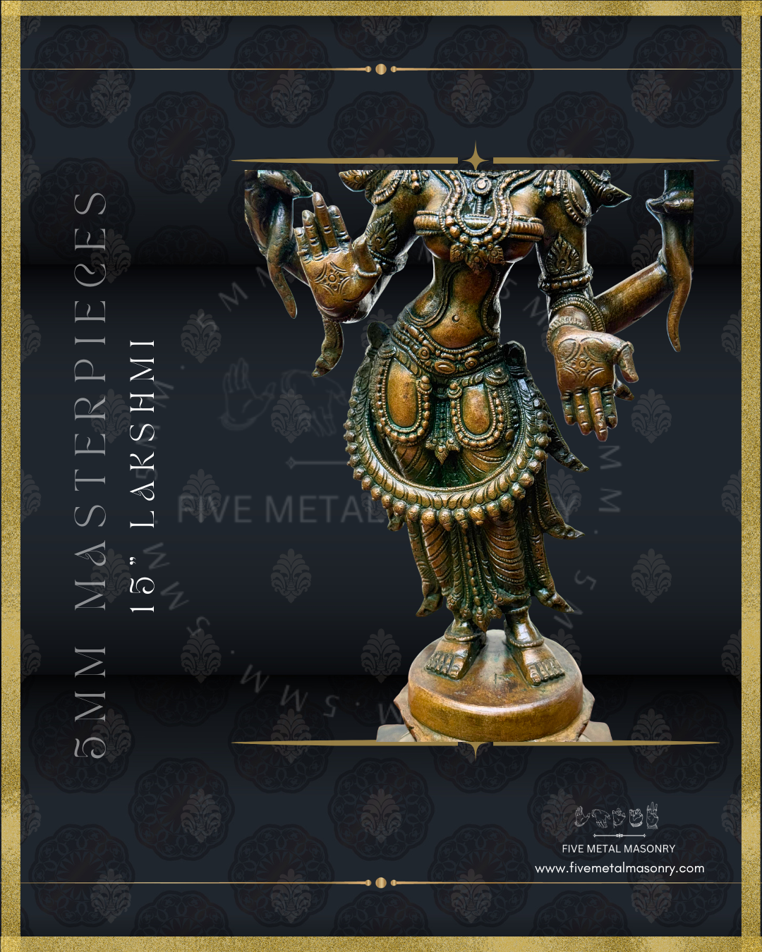 Lakshmi Standing Panchaloha Bronze statue, Masterpieces Collection – Shilpa Sastra iconography, handcrafted lost wax casting – Lower Part close-up view