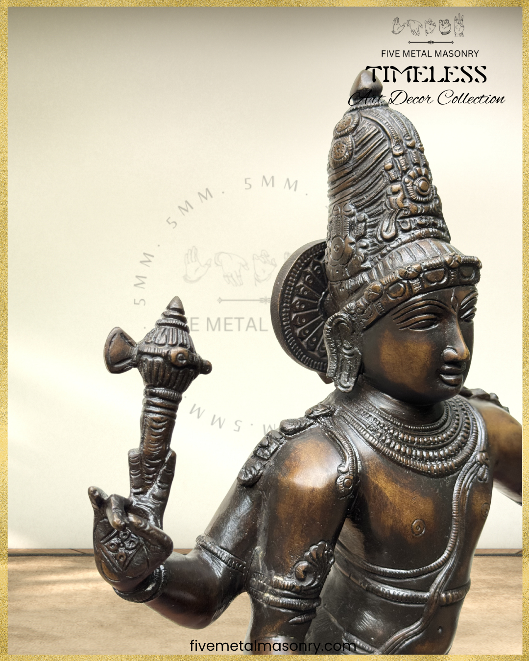 Tripurantaka Siva Bronze Panchaloha statue - Timeless Collection – Shilpa Sastra iconography, handcrafted lost wax casting – left profile closeup view