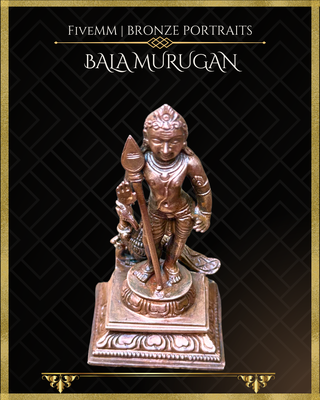 Bala Murugan Panchaloha Bronze statue  – Shilpa Sastra iconography, handcrafted lost wax casting – top angle view 