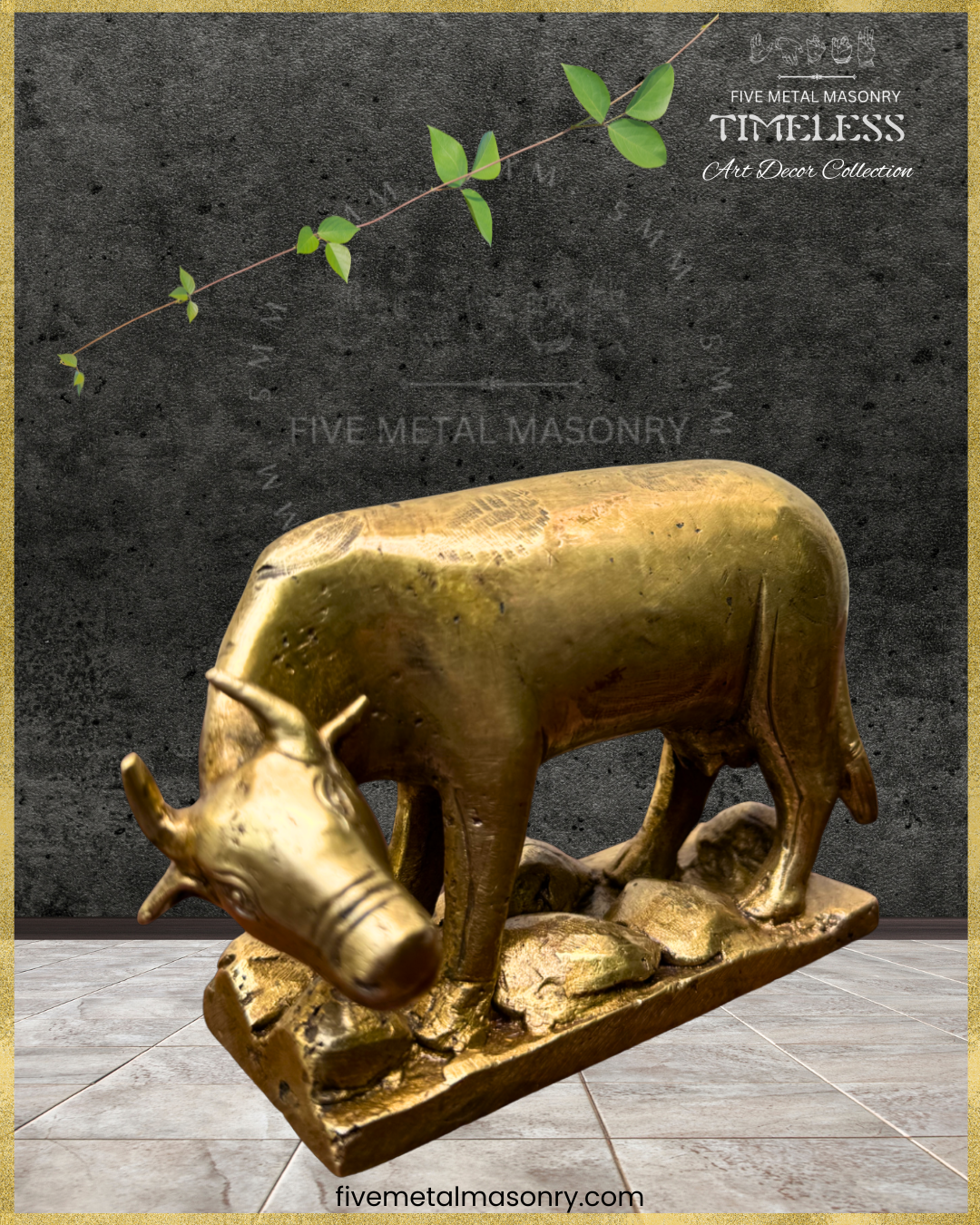 Cow-Bronze statue – Timeless Collection -Handcrafted lost wax casting – Right facing view