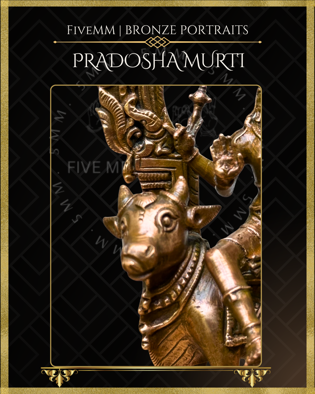 8” Pradosha Murti - Shiva and Uma sitting on Nandi