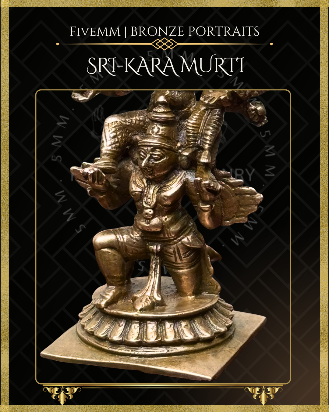 Closeup view of Garuda -Bronze Panchaloha statue of Vishnu with Lakshmi seated on Garuda