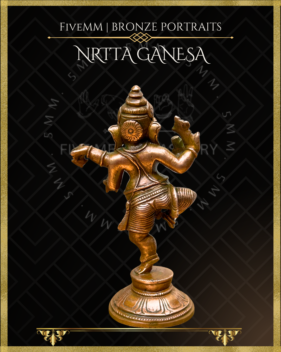 Nrtta(Dancing) Ganesa Antique Patina Ganesha Bronze Idols