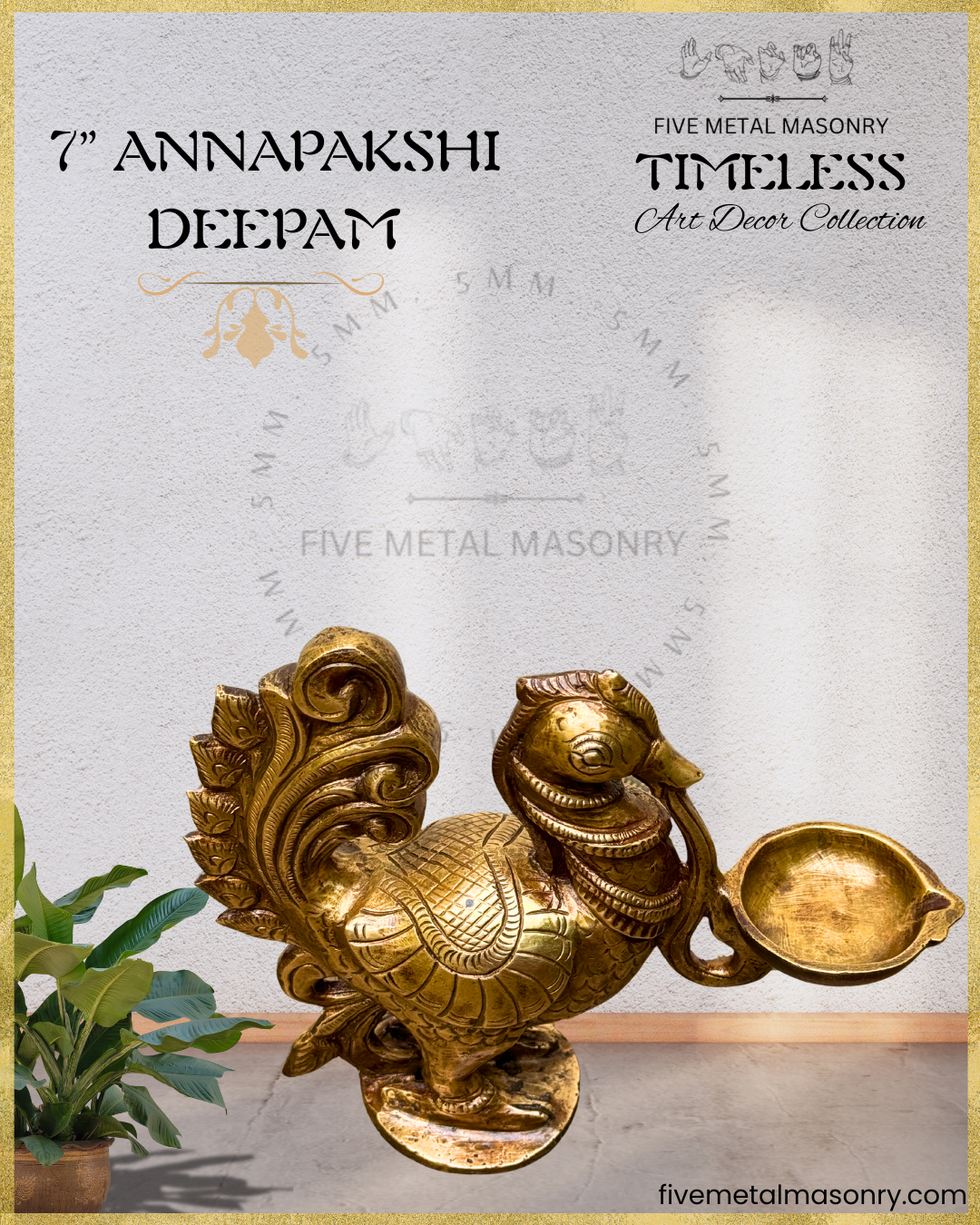 Hamsa Deepam Panchaloha bronze statue – Shilpa Sastra iconography, handcrafted lost wax casting – Top angle view