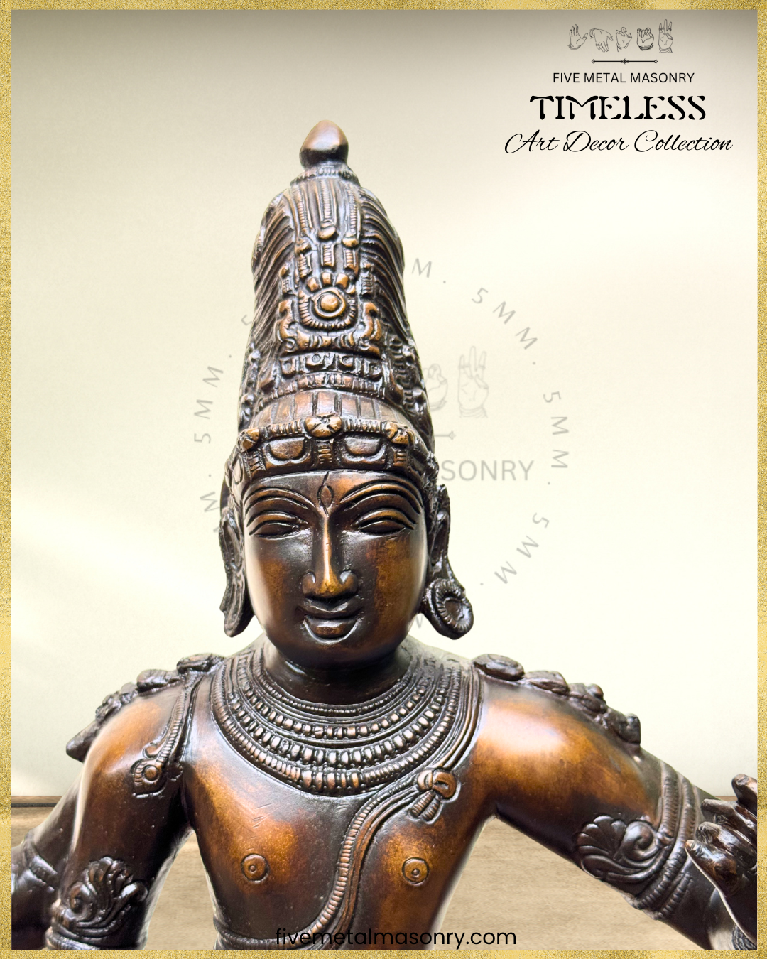 Tripurantaka Siva Bronze Panchaloha statue - Timeless Collection – Shilpa Sastra iconography, handcrafted lost wax casting –face closeup view
