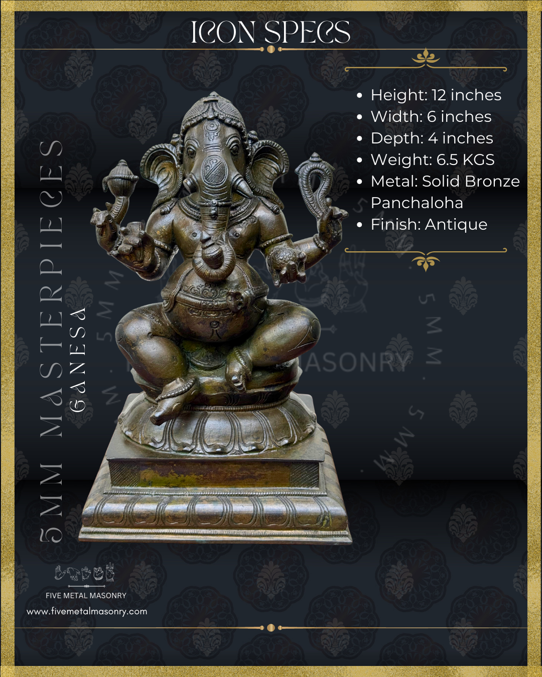 12" Ganesha - Masterpieces Collection