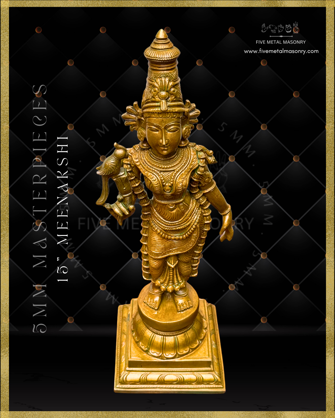 Madurai Meenakshi Panchaloha Bronze statue -  Masterpieces Collection - Iconography per Shilpa Sastra, handcrafted lost wax casting – Top angle view