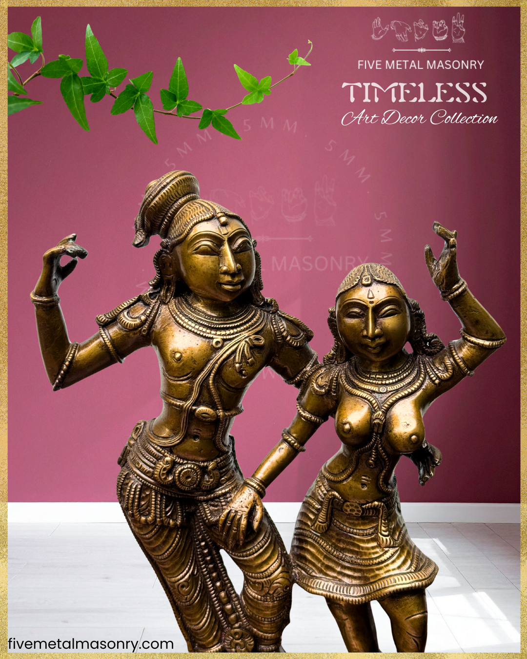 Radha Krishna Panchaloha Bronze statue – Timeless Collection - Iconography per Shilpa Sastra, Handcrafted lost wax casting – Upper Close up view