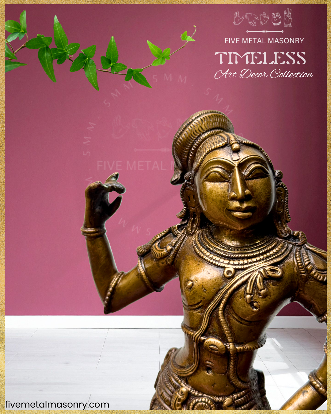 Radha Krishna Panchaloha Bronze statue – Timeless Collection - Iconography per Shilpa Sastra, Handcrafted lost wax casting – Closeup view