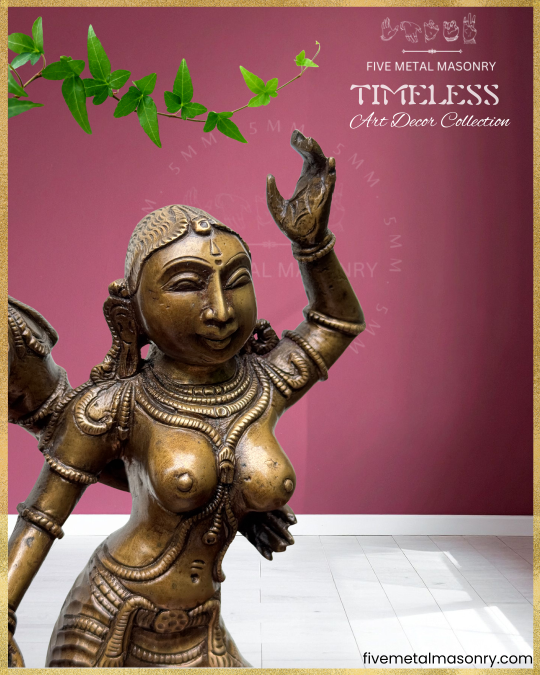 Radha Krishna Panchaloha Bronze statue – Timeless Collection - Iconography per Shilpa Sastra, Handcrafted lost wax casting – Closeup view