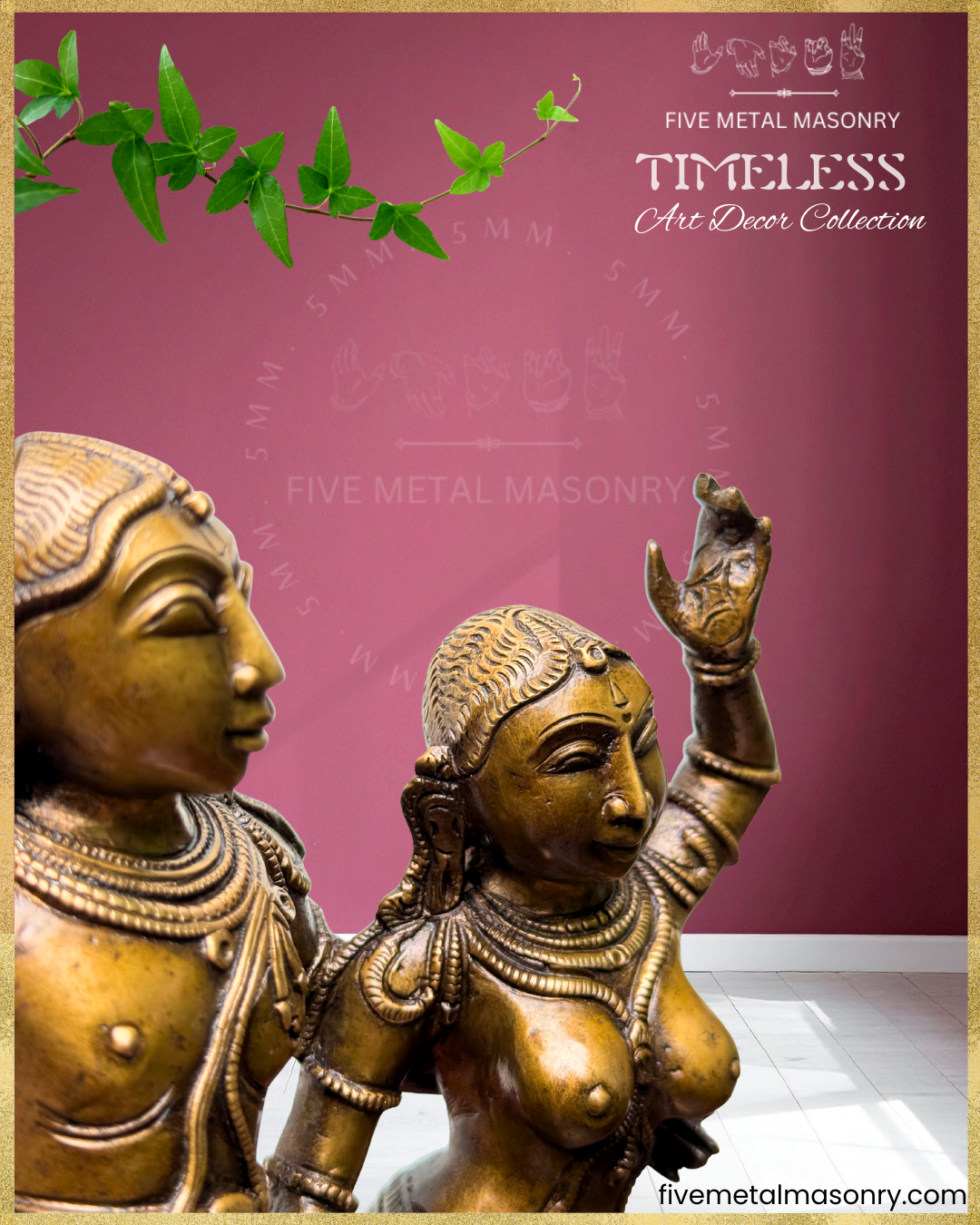 Radha Krishna Panchaloha Bronze statue – Timeless Collection - Iconography per Shilpa Sastra, Handcrafted lost wax casting – Closeup view