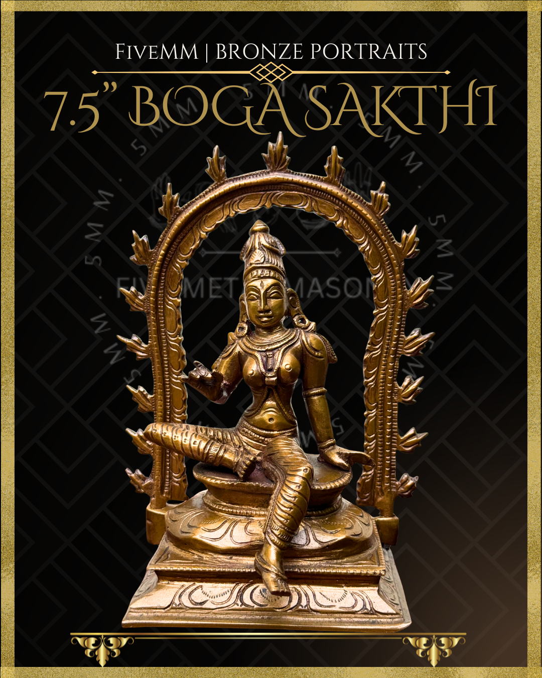 Boga Shakti Panchaloha Bronze statue – per Shilpa Sastra iconography, handcrafted by lost wax casting – Front view