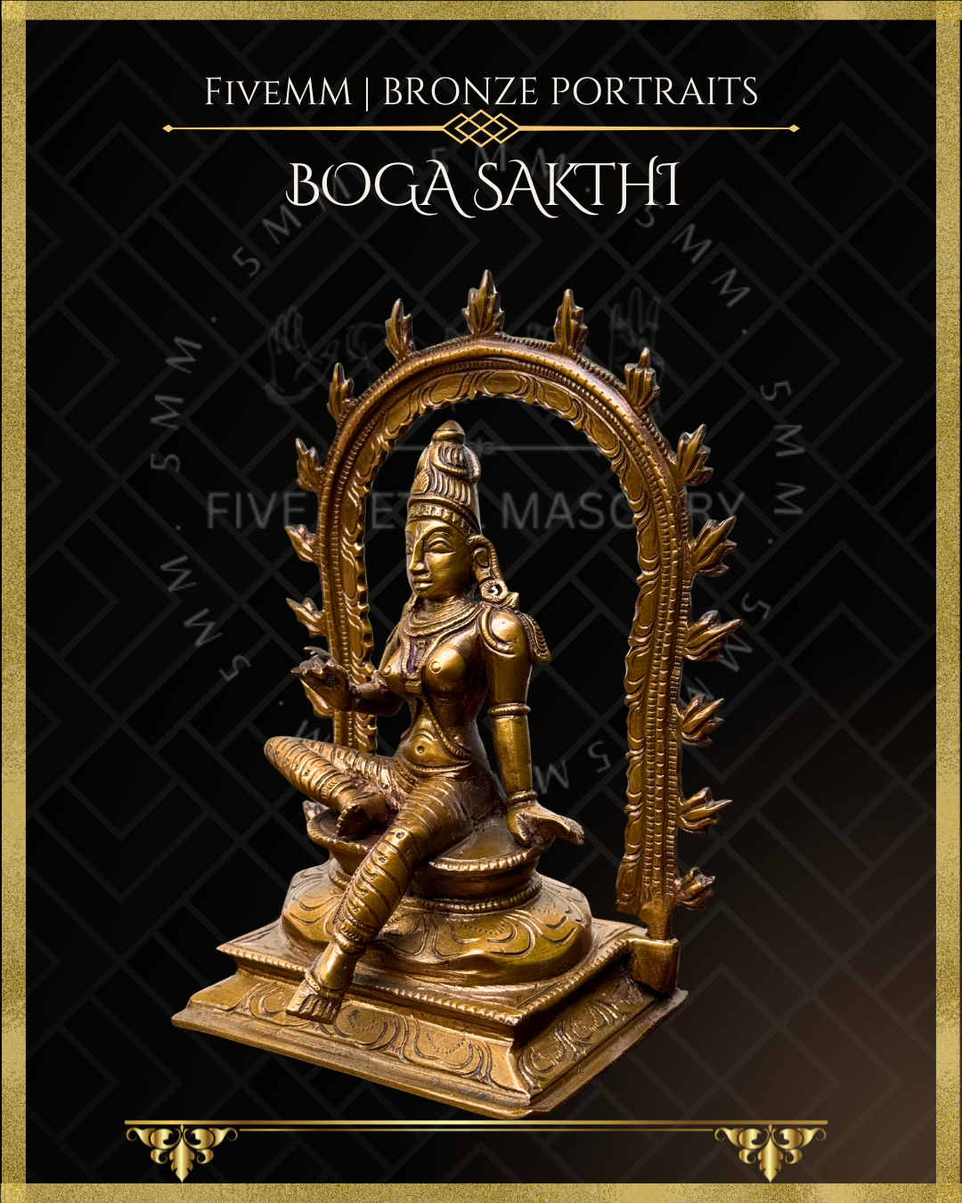 Boga Shakti Panchaloha Bronze statue – per Shilpa Sastra iconography, handcrafted by lost wax casting – left facing view