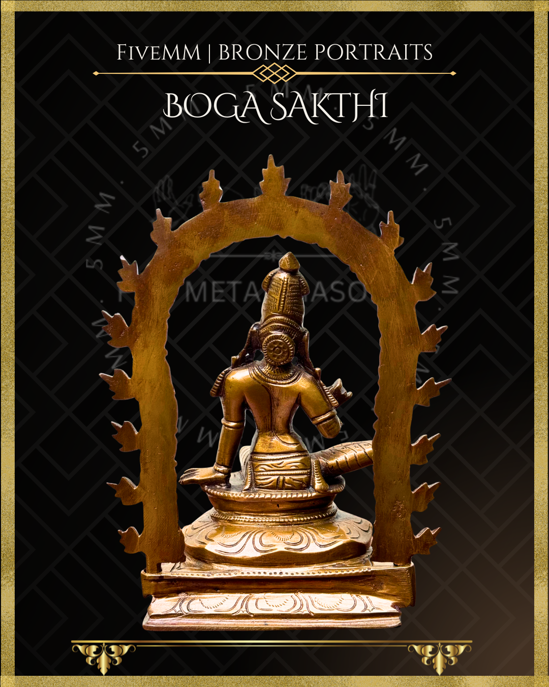Boga Shakti Panchaloha Bronze statue – per Shilpa Sastra iconography, handcrafted by lost wax casting – Rear view