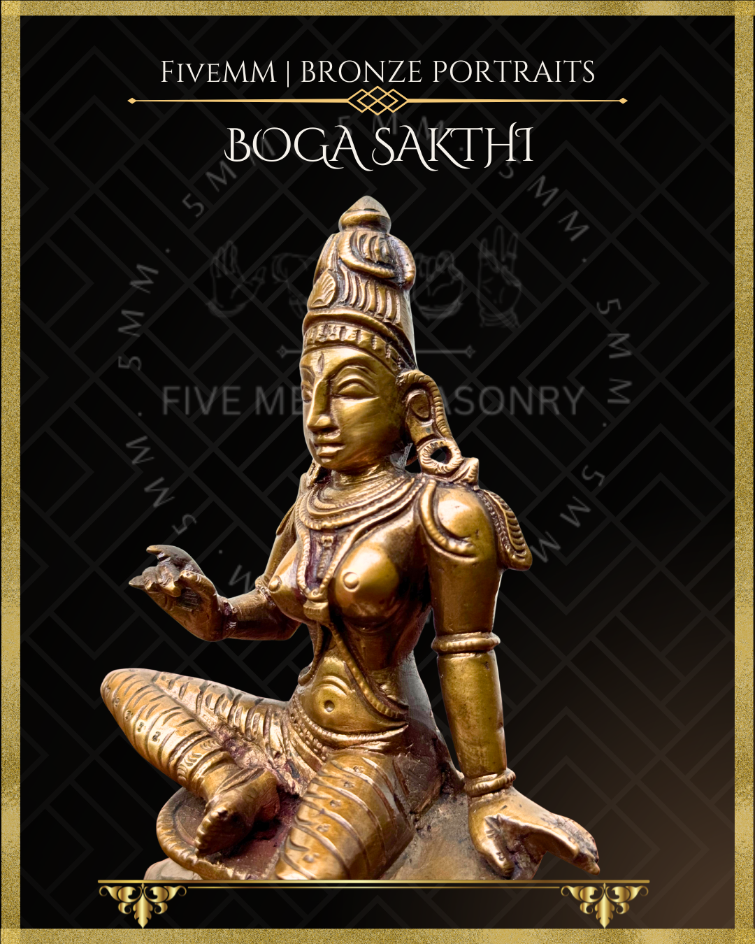 Boga Shakti Panchaloha Bronze statue – per Shilpa Sastra iconography, handcrafted by lost wax casting – Closeup view