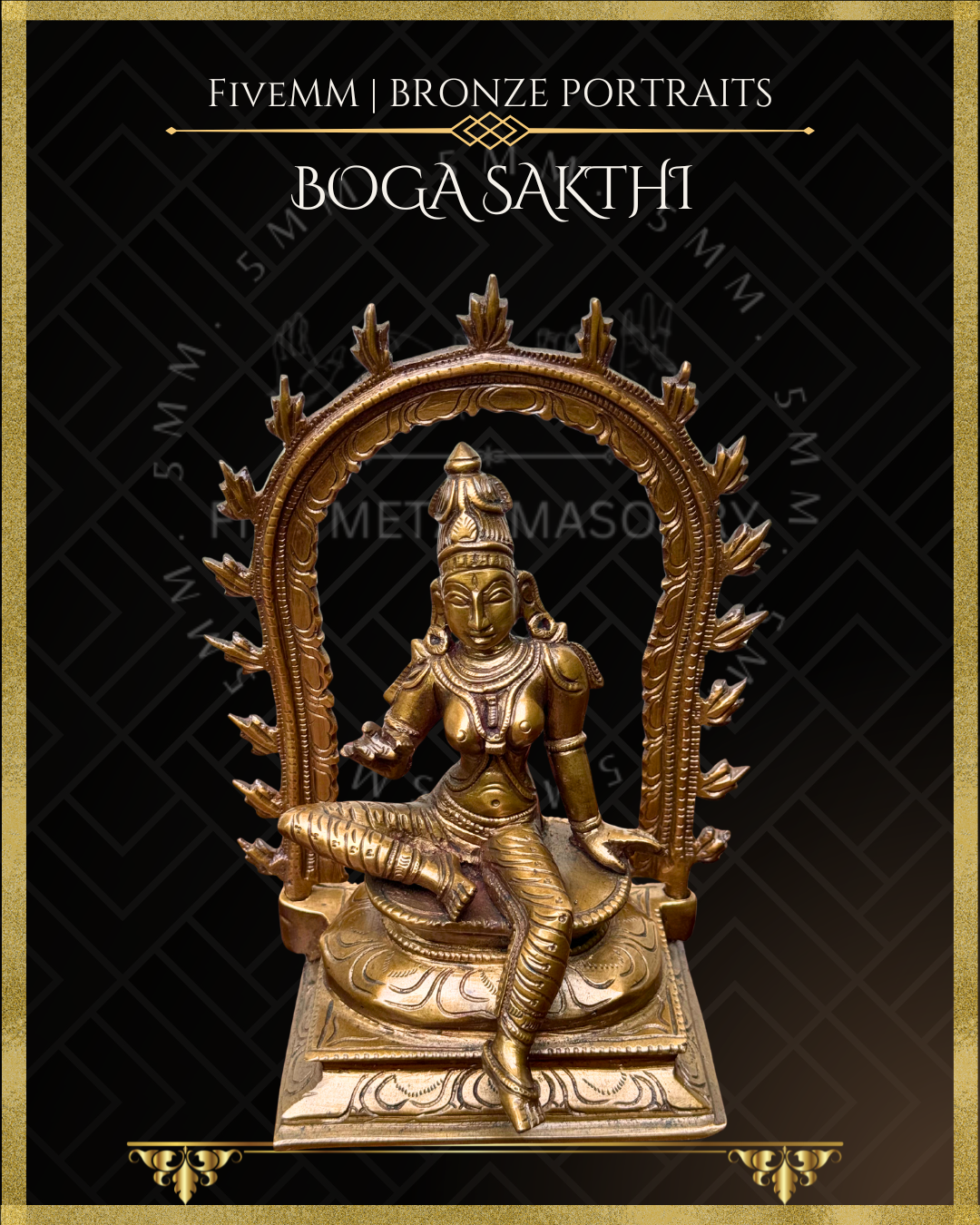 Boga Shakti Panchaloha Bronze statue – per Shilpa Sastra iconography, handcrafted by lost wax casting – Top angle view