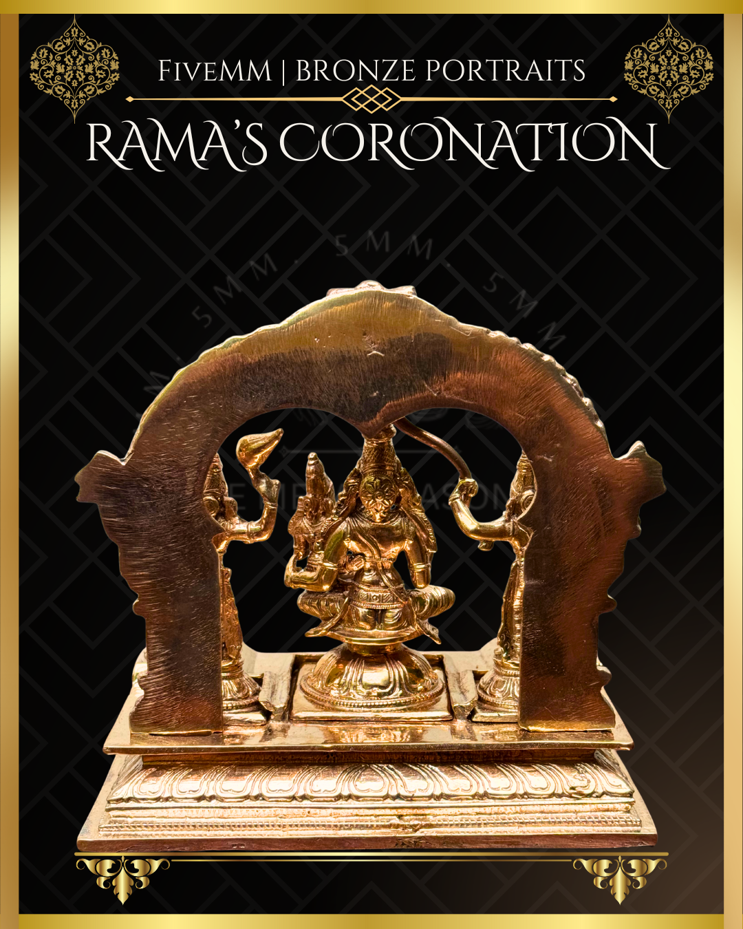 Ramar Pattabishekam Panchaloha Bronze statue – per Shilpa Sastra iconography, handcrafted by lost wax casting – Rear view