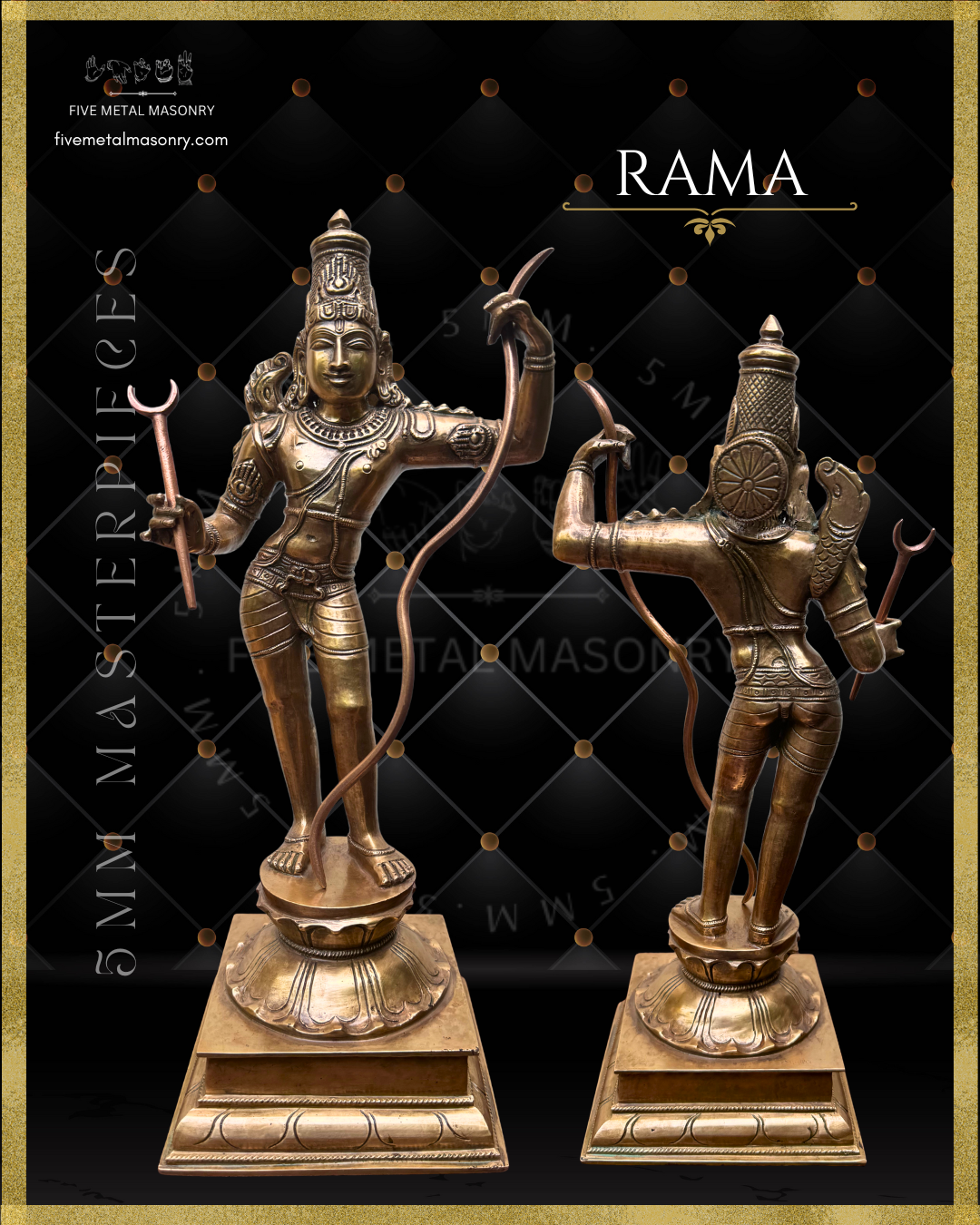 Ram Darbar Set-Rama. Panchaloha Bronze statue -  Masterpieces Collection - Iconography per Shilpa Sastra, handcrafted lost wax casting