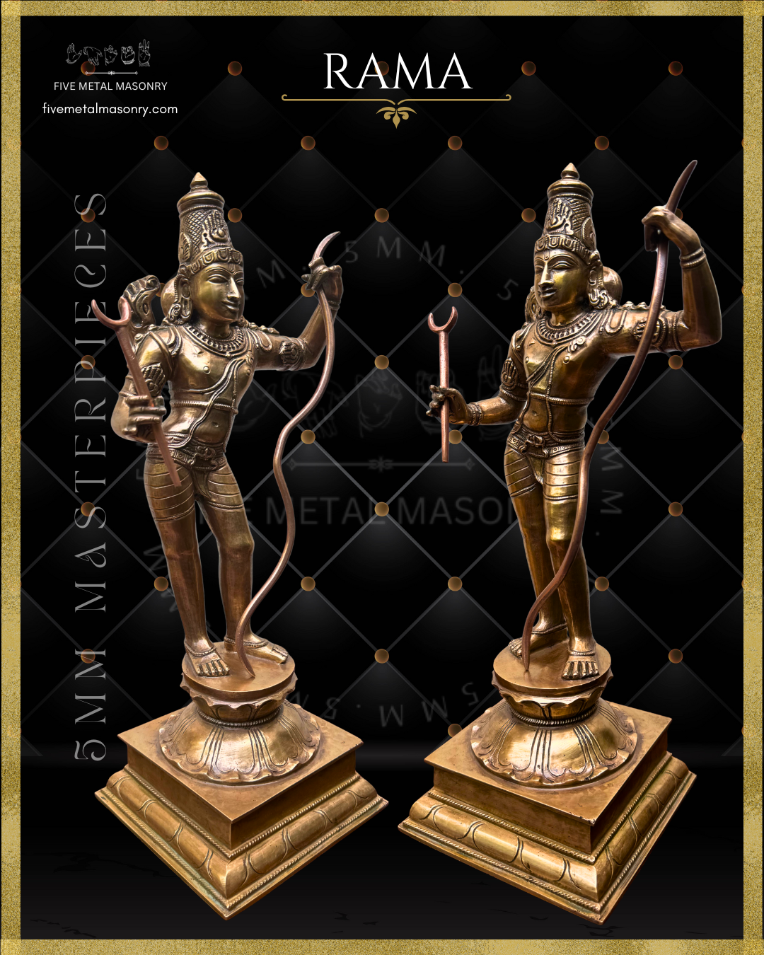 Ram Darbar Set-Rama. Panchaloha Bronze statue -  Masterpieces Collection - Iconography per Shilpa Sastra, handcrafted lost wax casting