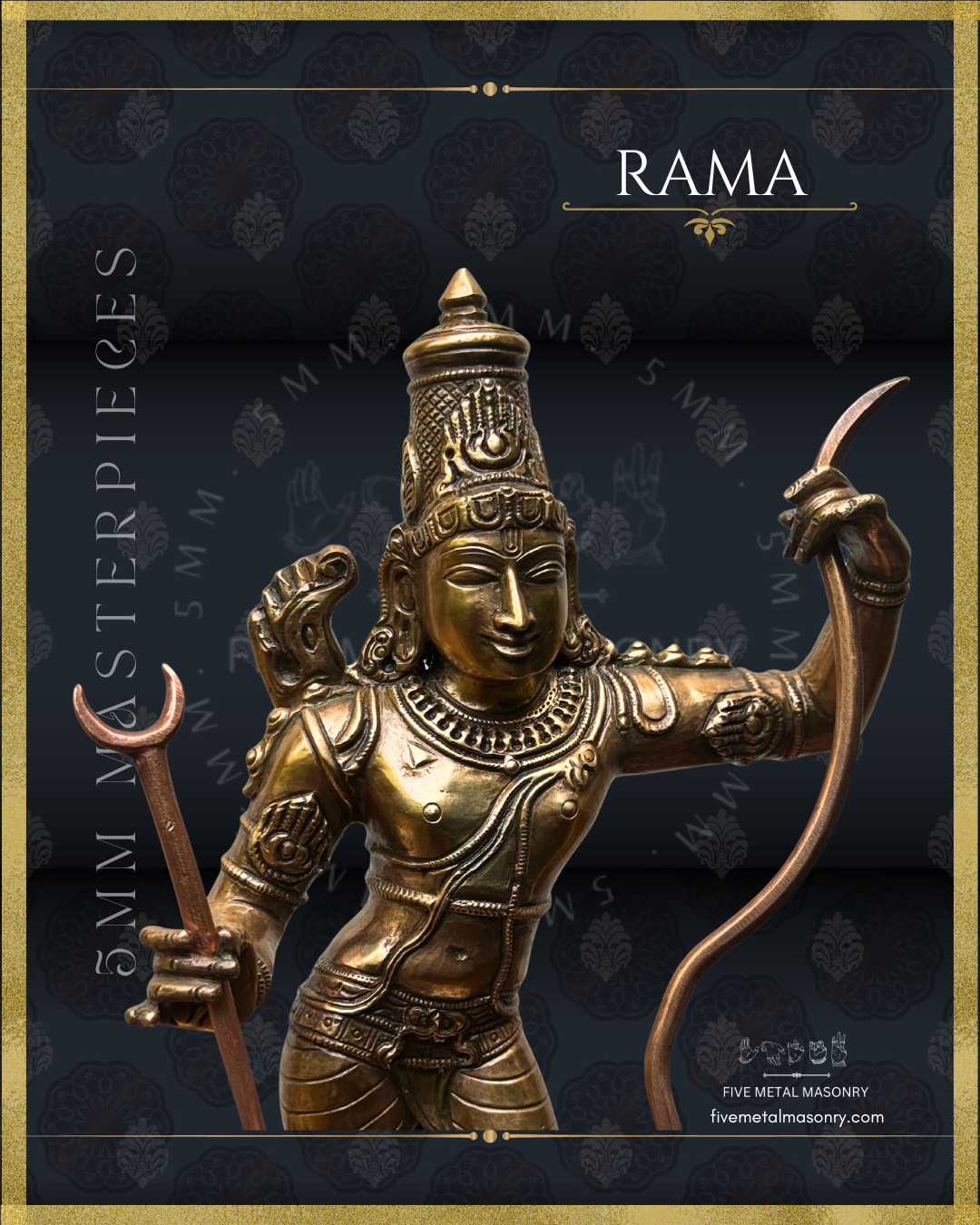Ram Darbar Set-Rama. Panchaloha Bronze statue -  Masterpieces Collection - Iconography per Shilpa Sastra, handcrafted lost wax casting