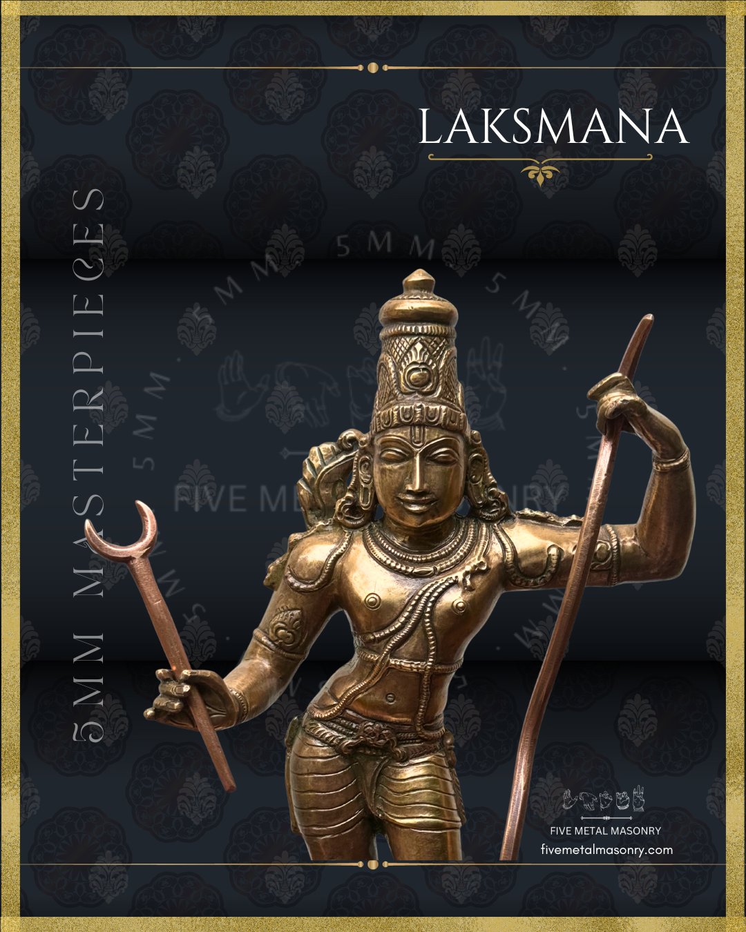 Ram Darbar Set - Lakshmana. Panchaloha Bronze statue -  Masterpieces Collection - Iconography per Shilpa Sastra, handcrafted lost wax casting