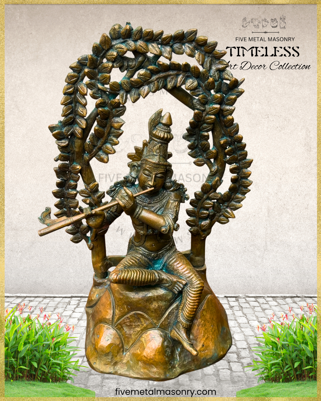 Krishna as Venugopala-Panchaloha Bronze statue – Timeless Collection - Iconography per Shilpa Sastra, Handcrafted lost wax casting – Top angle view