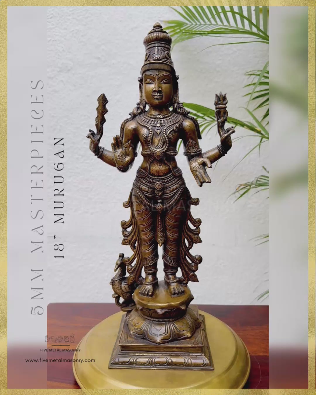 Murugan Panchaloha Bronze Icon - 18" - Masterpieces Collection