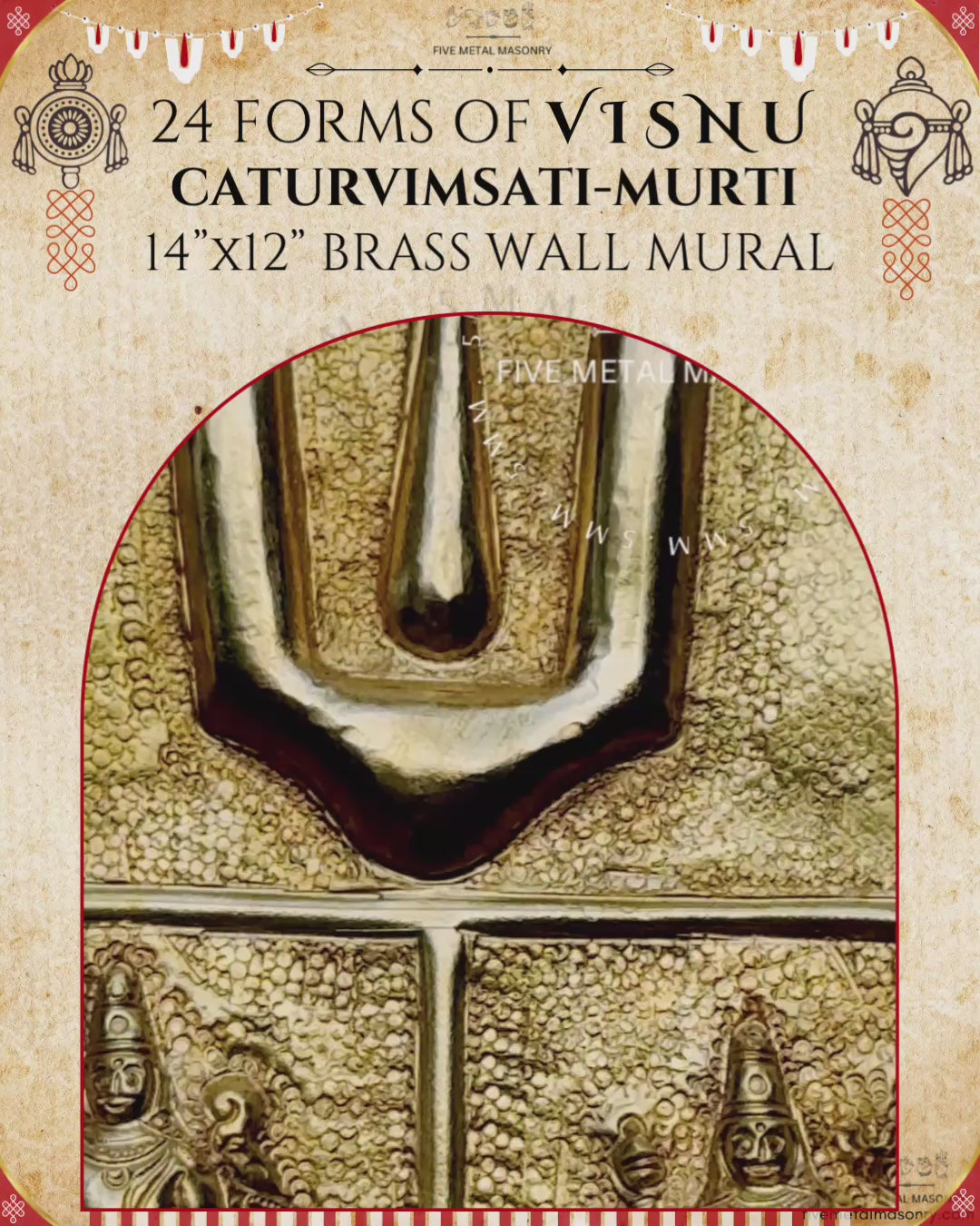 Caturvimsati-Murti Brass Wall Mural –Shilpa Sastra iconography, handcrafted lost wax casting – Detailing video