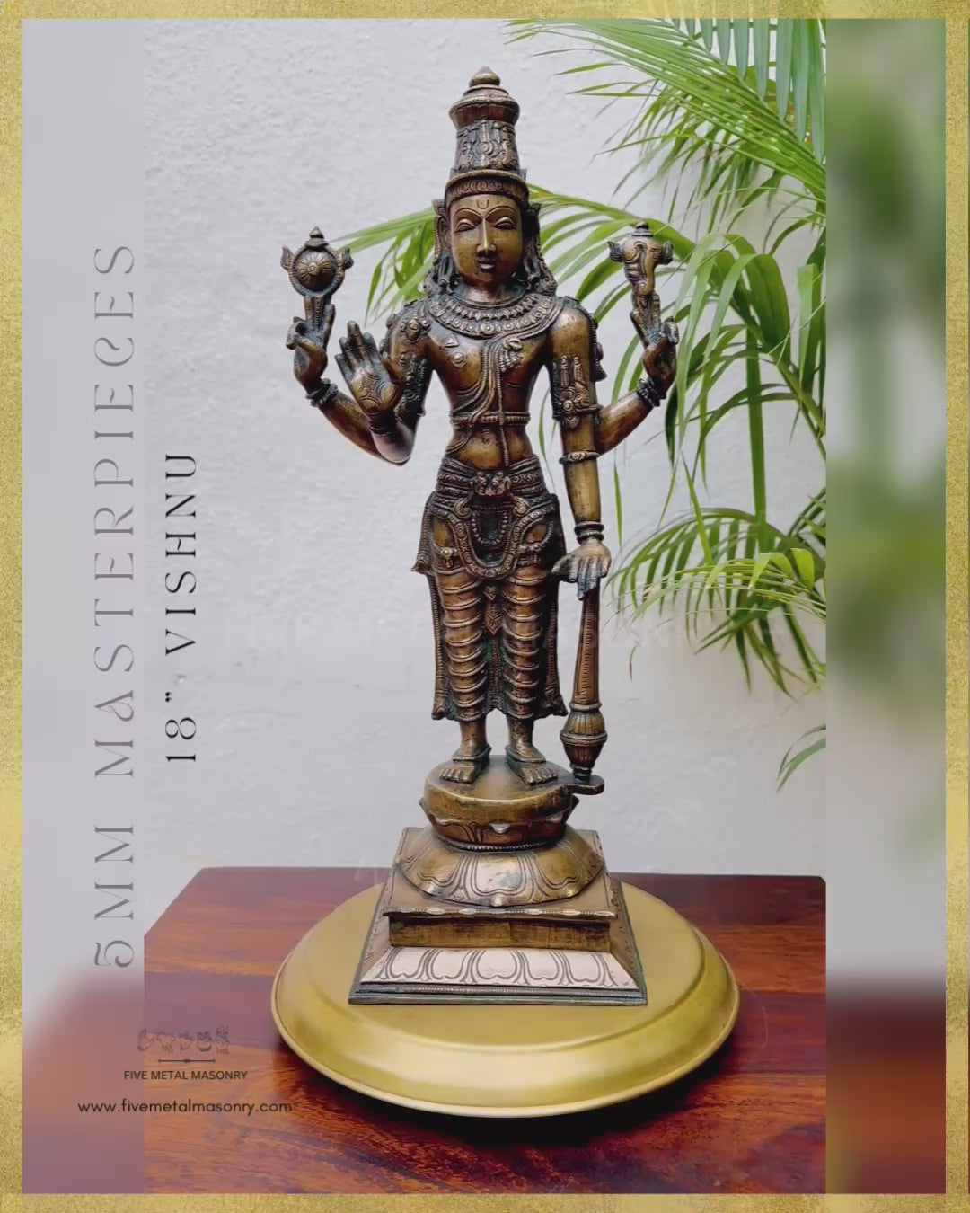 Vishnu - 18” | Panchaloha Bronze Icon | Masterpieces Collection