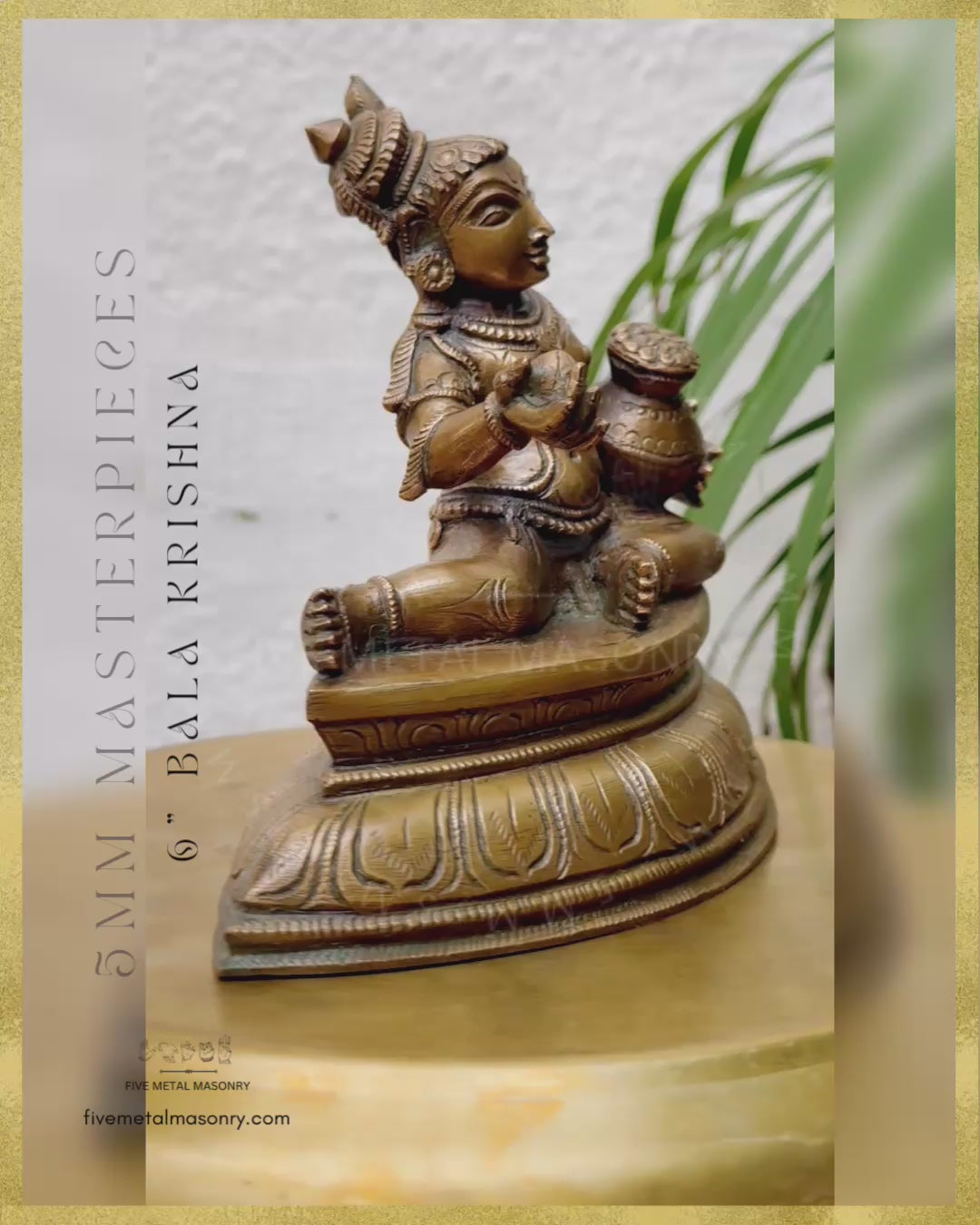 Bala Krishna with Butter Panchaloha Bronze Icon - 6"- Masterpieces Collection