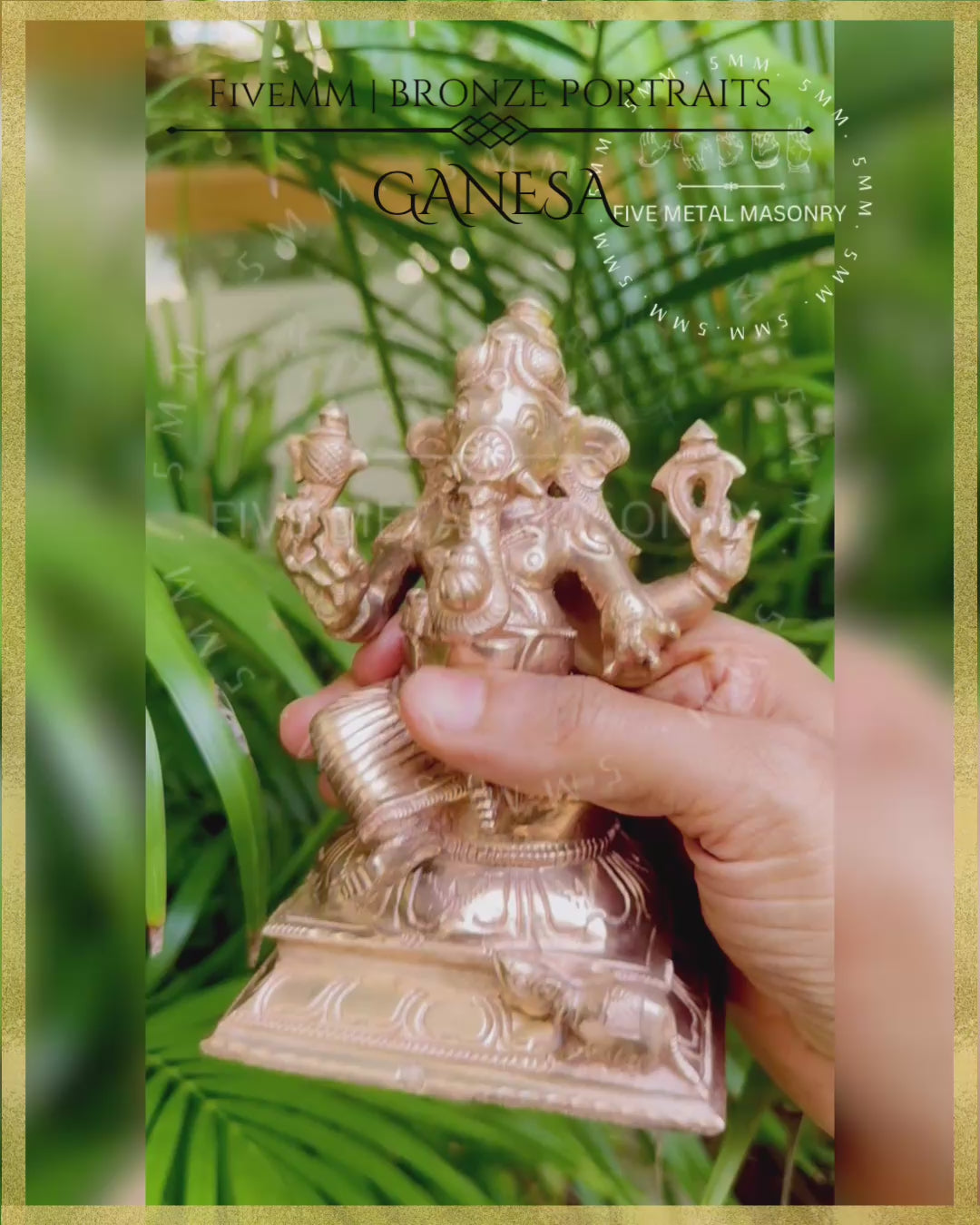 Ganesha Panchaloha Bronze Icon - 6”