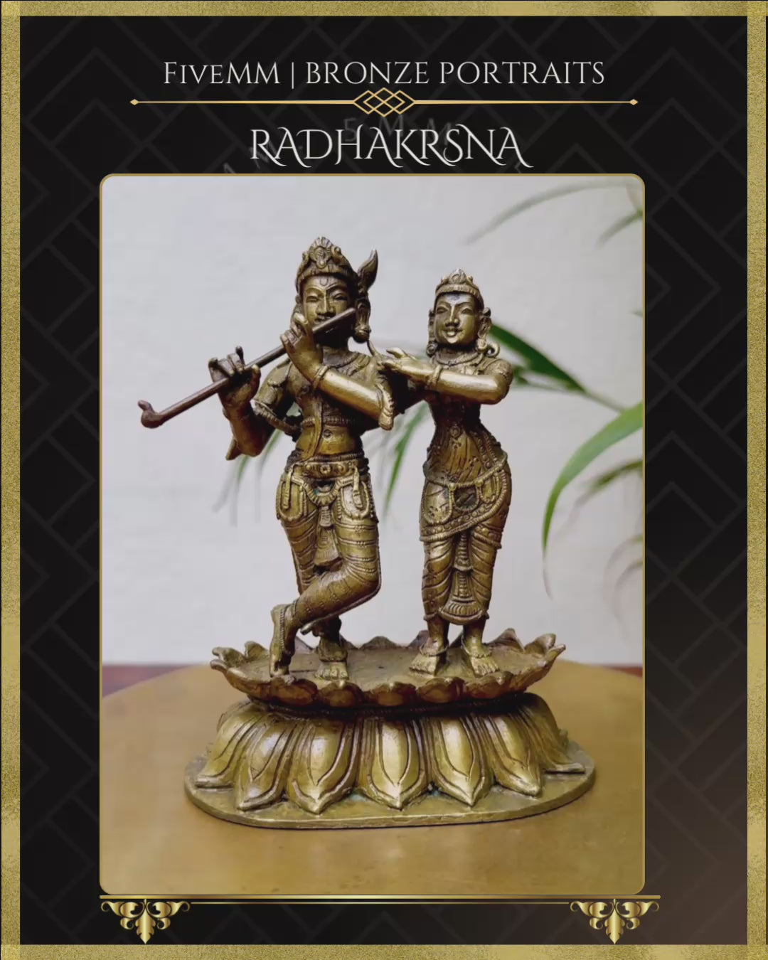Radha Krishna Panchaloha Bronze statue – Shilpa Sastra iconography, handcrafted lost wax casting – Video- 360 degree view