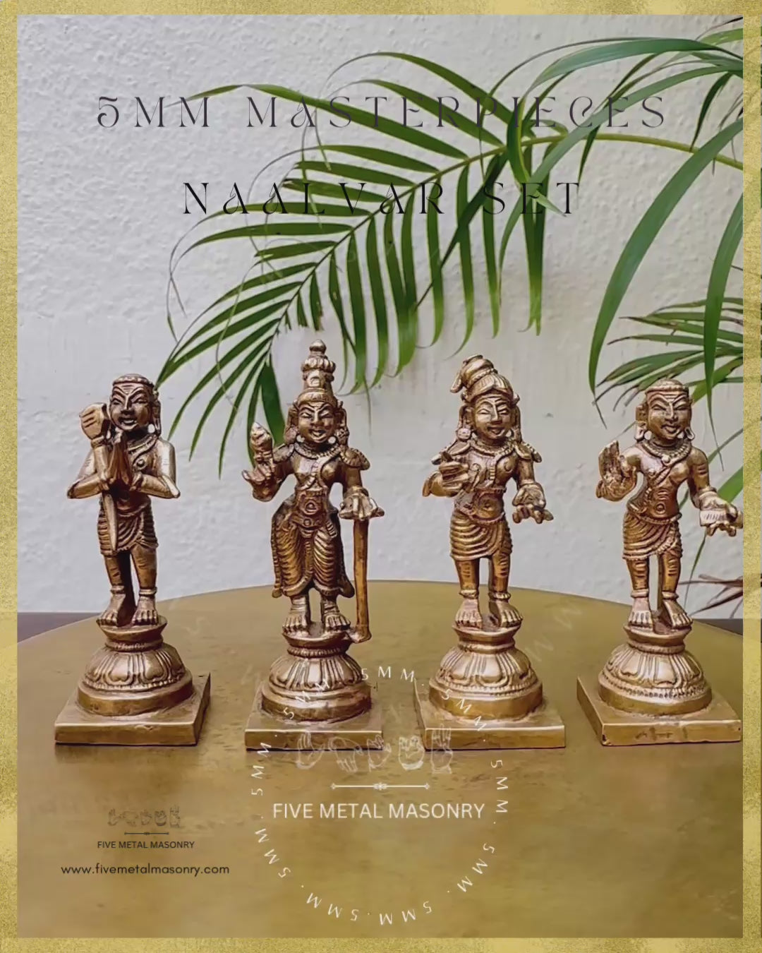 Tamil Saiva Saints - Naalvar- Appar, Sundarar, Sambandar, Manickavasagar- Panchaloha Bronze statue -  Masterpieces Collection- Video- 360 degree view