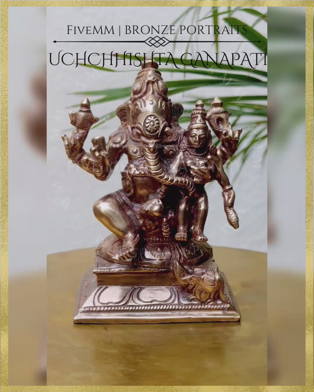 Uchchhishta Ganapati Panchaloha Bronze Icon - 5”