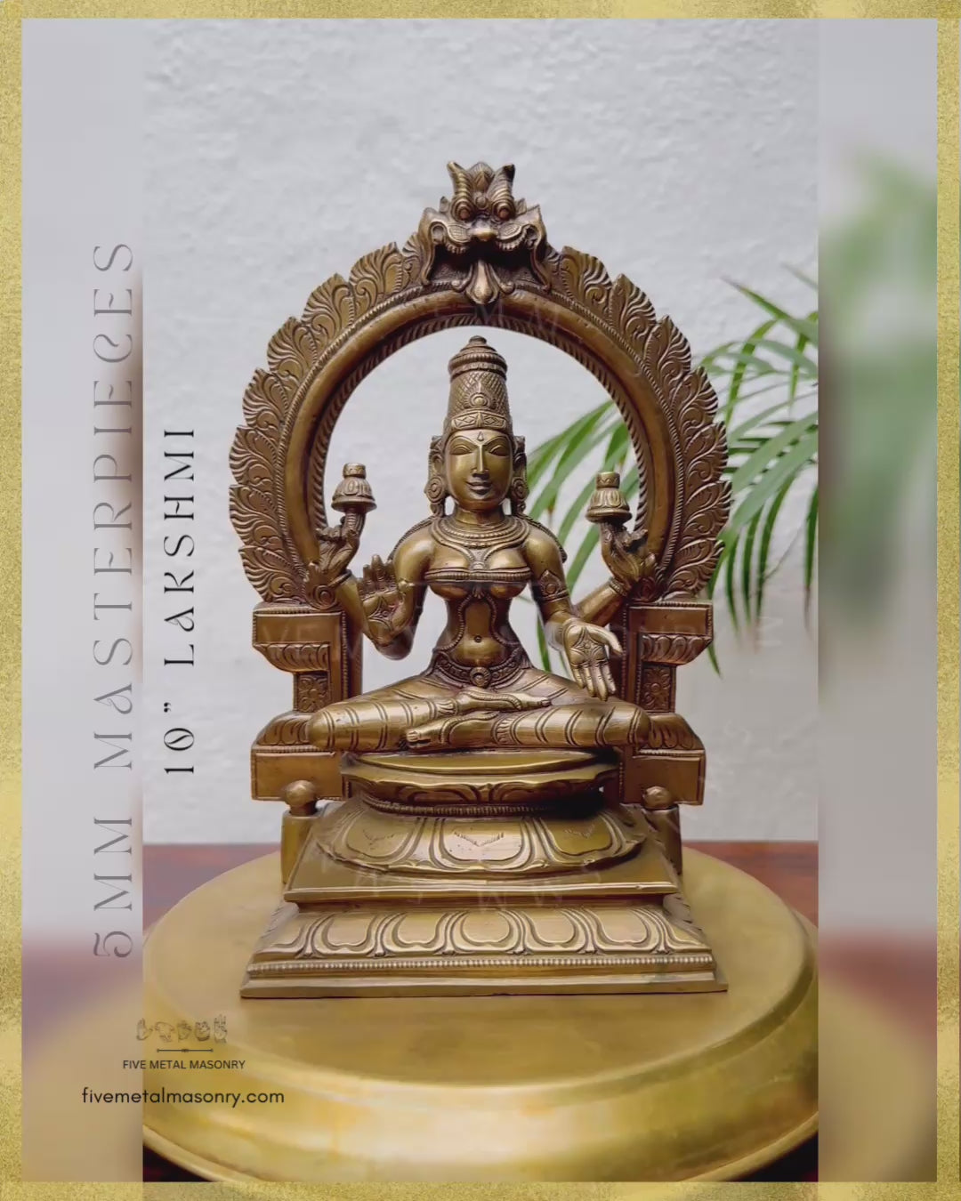 Lakshmi Panchaloha Bronze Icon - 10" with arch - Masterpieces Collection