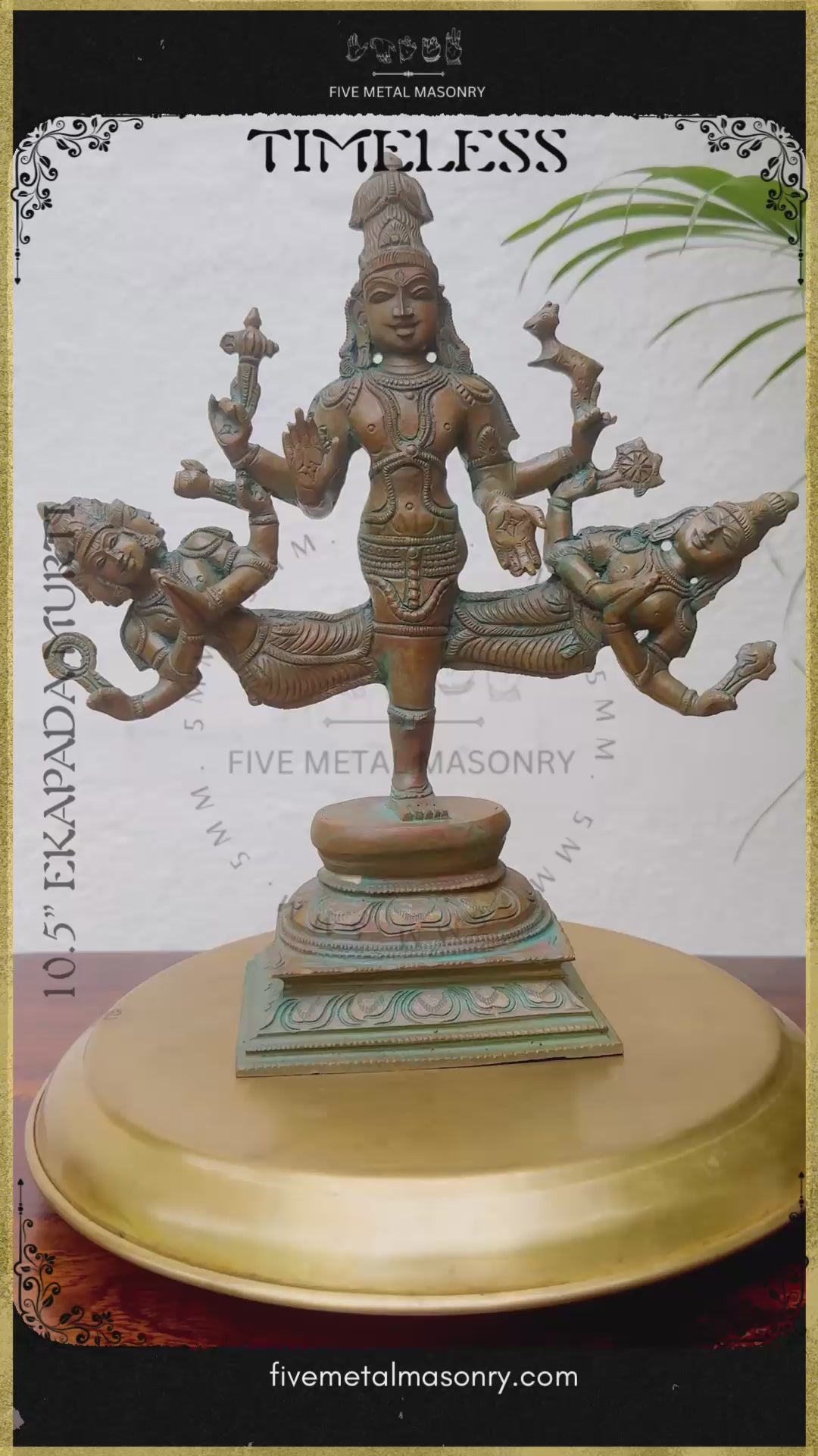 Ekapada Murti- Shiva:Vishnu:Brahma- Bronze Panchaloha statue – Timeless Collection - Iconography per Shilpa Sastra, Handcrafted lost wax casting – Video-360 degree view