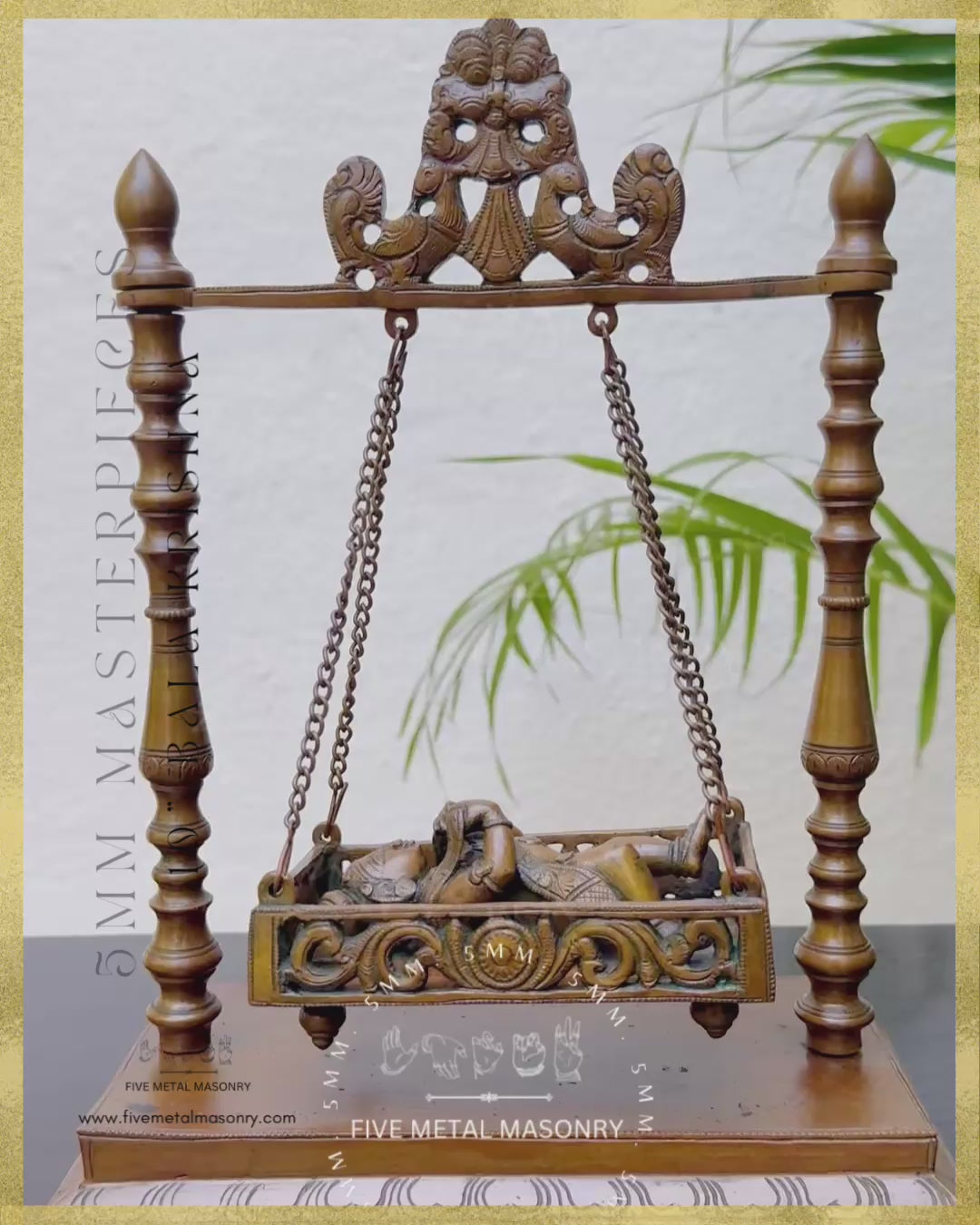 Bala Krishna in Cradle Panchaloha Bronze statue -  Masterpieces Collection - Iconography per Shilpa Sastra, handcrafted lost wax casting – Video