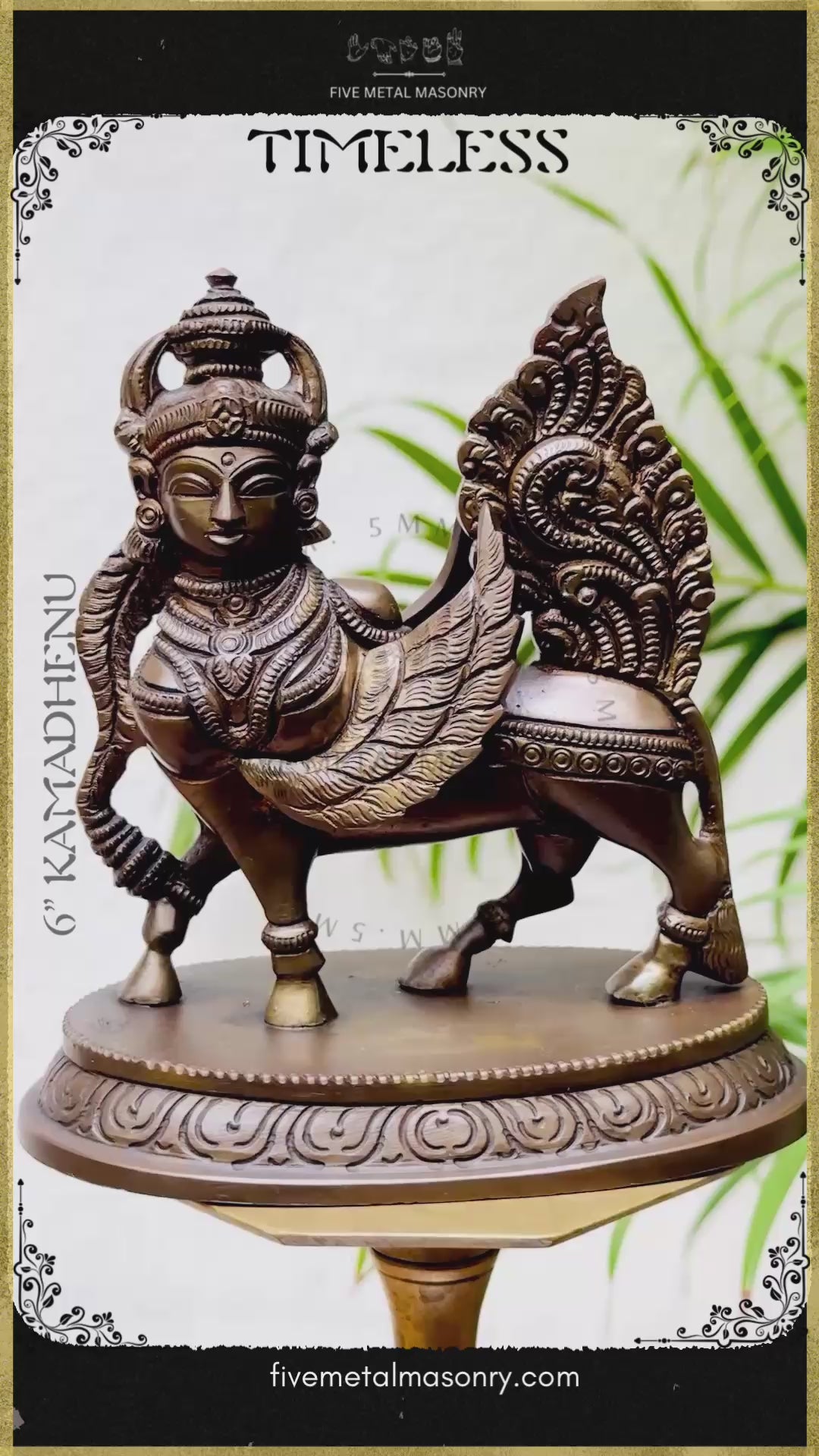 Kamadhenu Panchaloha Bronze statue – Timeless Collection - Iconography per Shilpa Sastra, Handcrafted lost wax casting – Video -360 degree view