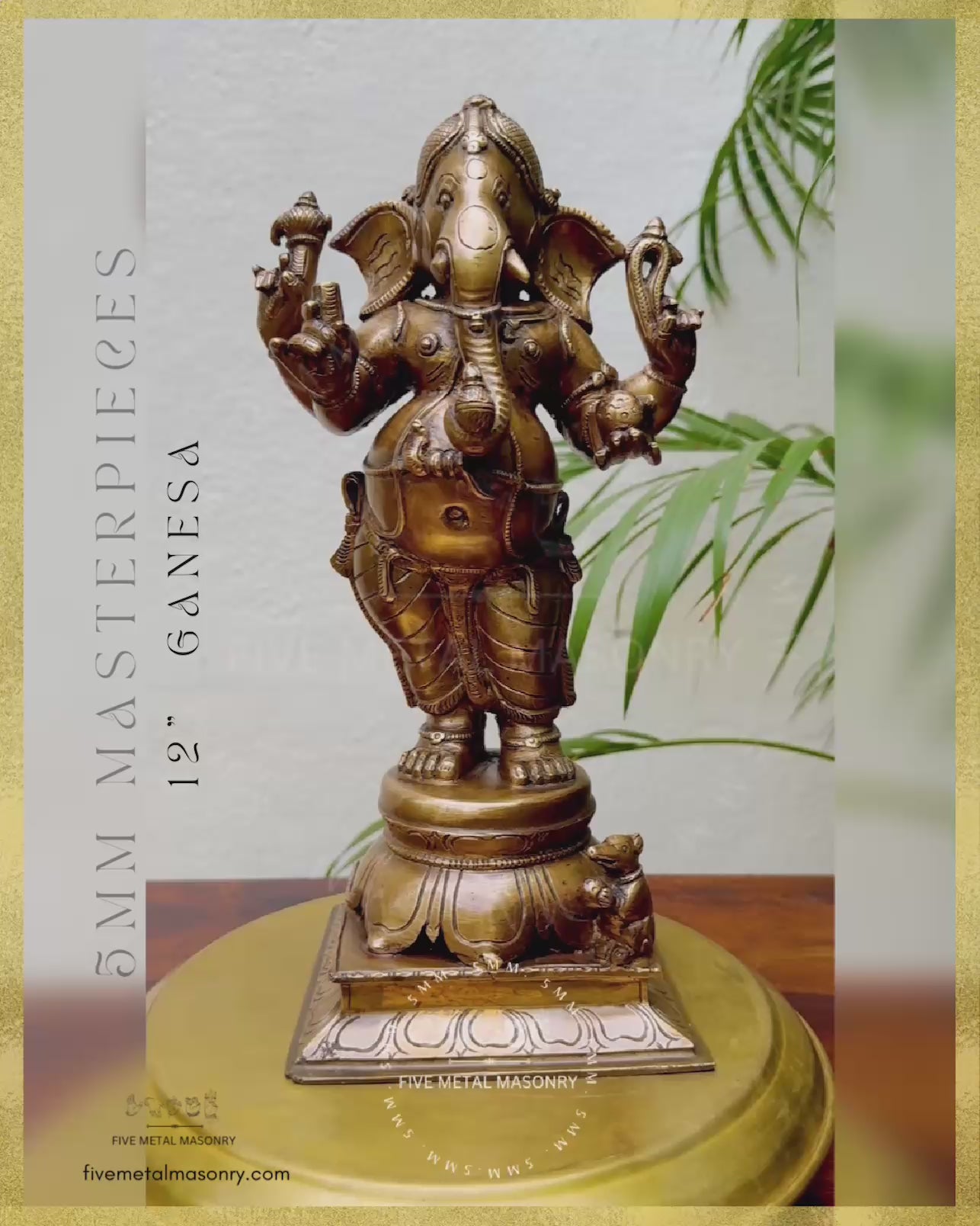 Ganesha- 12”- Panchaloha Bronze Icon - Masterpieces Collection