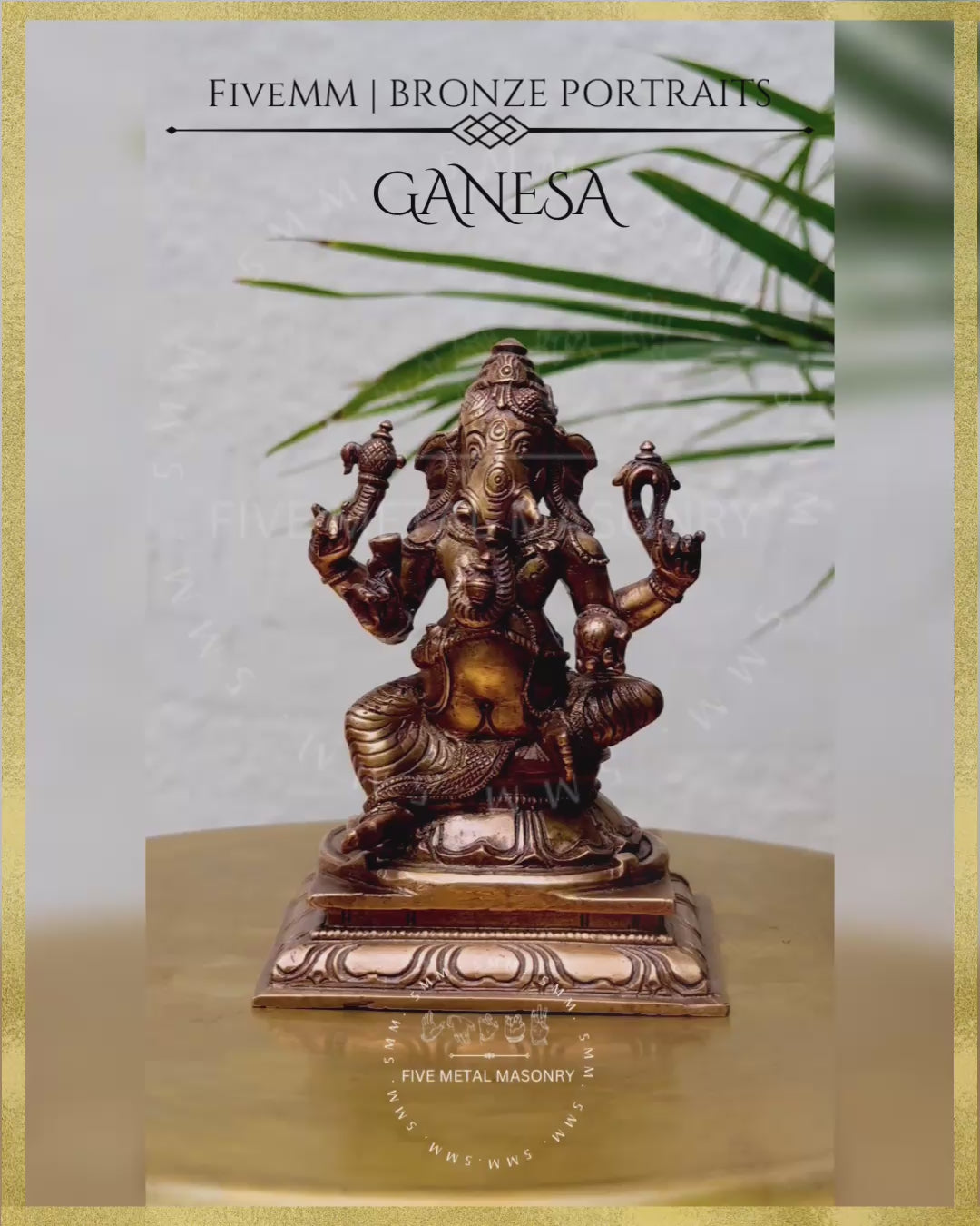 Ganesha Panchaloha Bronze Icon -4"