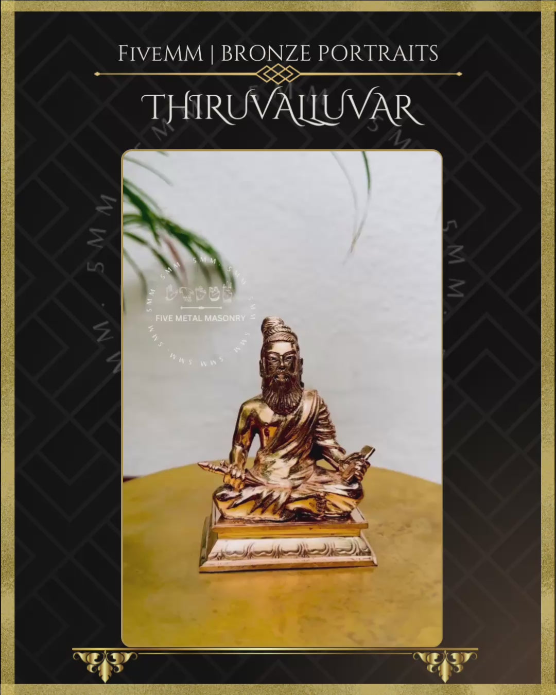 3.5" Thiruvalluvar- Tamil Poet and Sage - Polished Finish