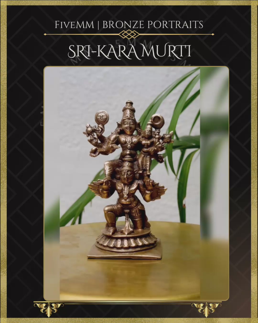 Vishnu with Lakshmi on Garuda Panchaloha Bronze Icon - 5"