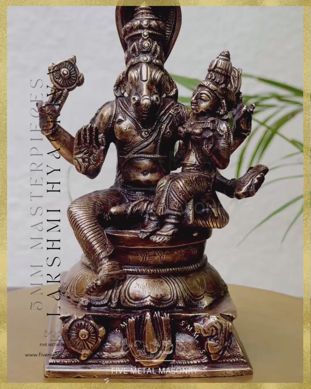 Lakshmi Hyagriva Panchaloha Bronze statue -  Masterpieces Collection - Iconography per Shilpa Sastra, handcrafted lost wax casting – Video-360 degree view