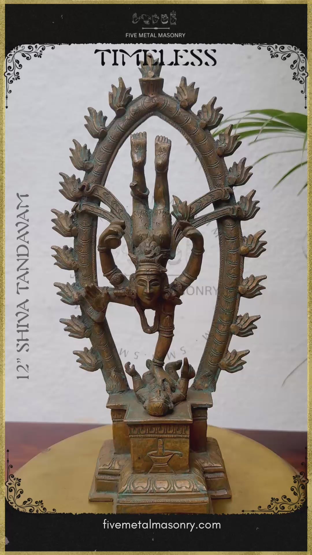 Shiva Tandavam Bronze Panchaloha statue – Timeless Collection - Iconography per Shilpa Sastra, Handcrafted lost wax casting – Video-360 degree view