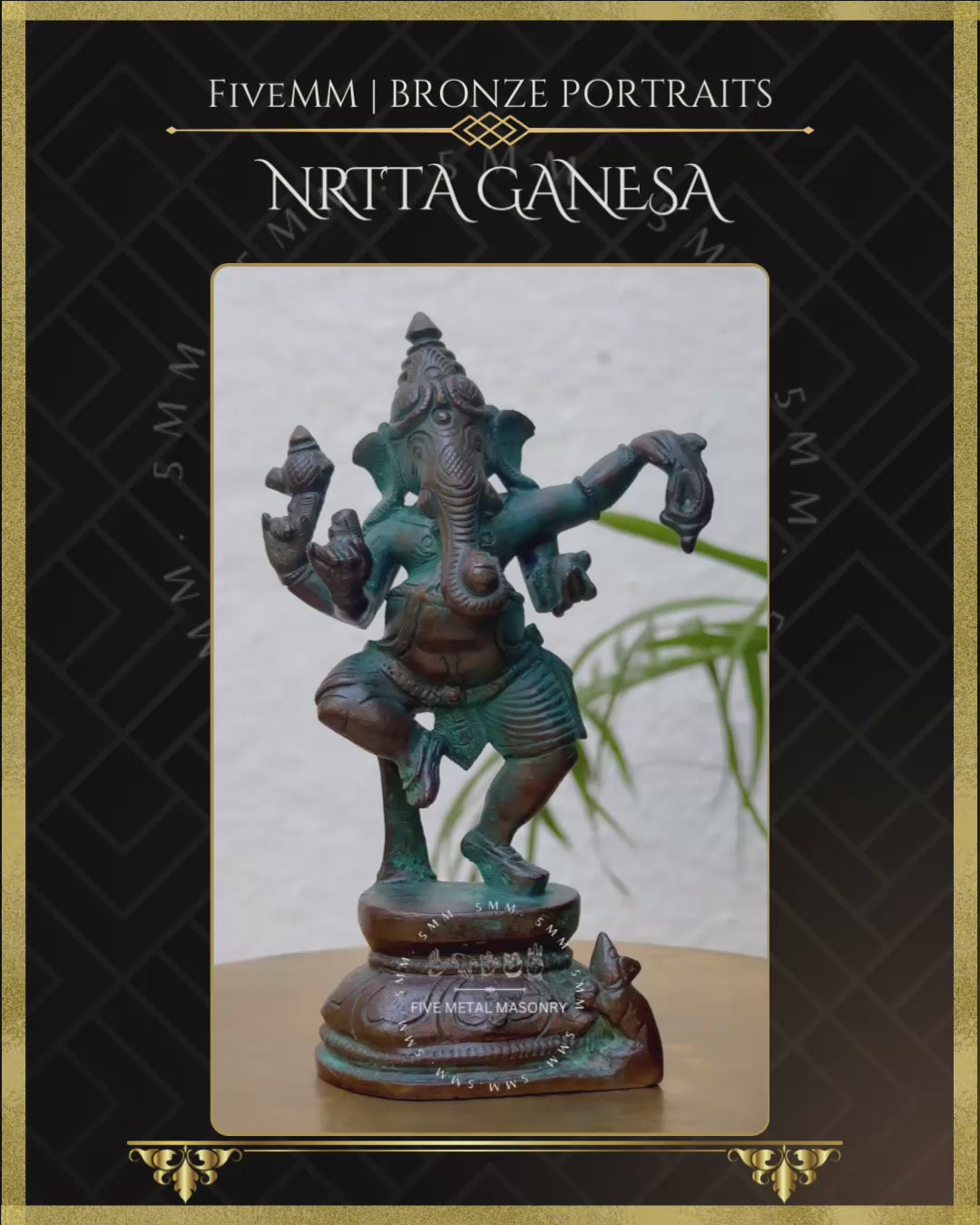Dancing Ganesha Panchaloha Bronze statue – per Shilpa Sastra iconography, handcrafted by lost wax casting – Video- 360 degree view