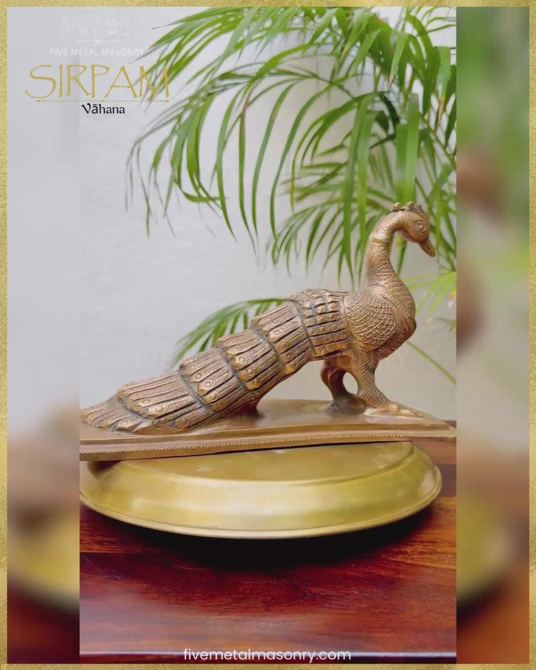 Mayura:Peacock Panchaloha Bronze Icon - 7" - Sirpam Collection